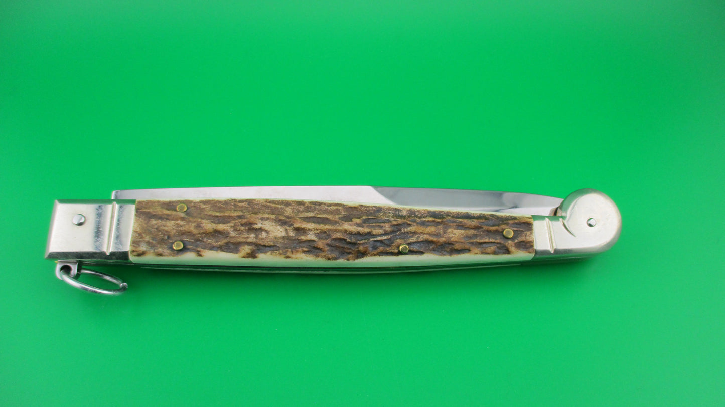 AGA CAMPOLIN 30cm Sicilian Ring Pull Stag automatic knife