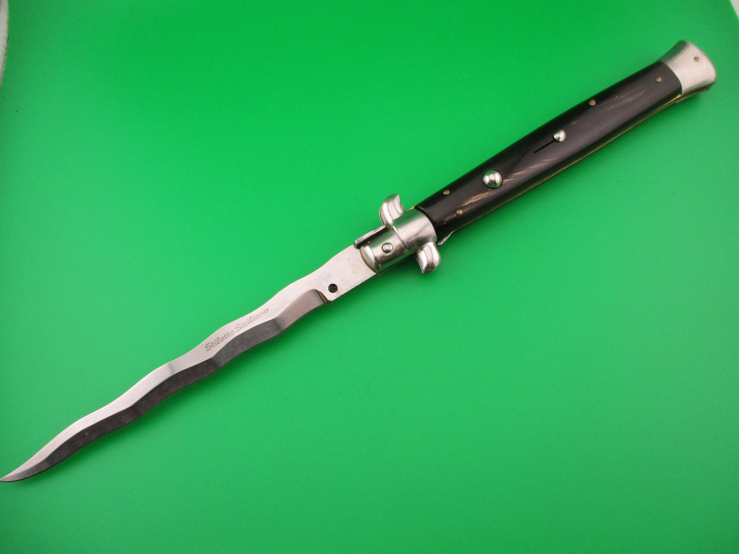 B Rostfrei Stiletto Siciliano 33cm Italian Kris Swivel bolster vintage automatic knife