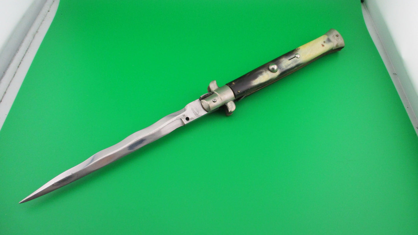 M. ITALY INOX 33cm Italian Picklock KRIS blade automatic knife 1950s Vintage