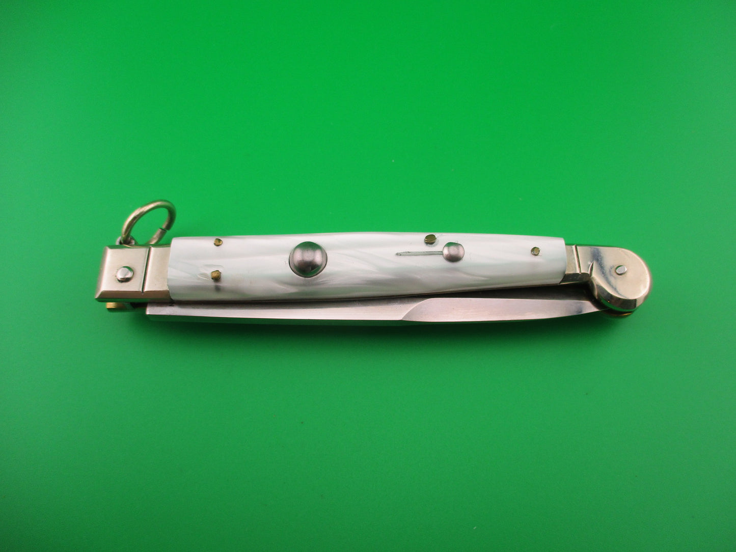 AGA CAMPOLIN ITALY 23cm Sicilian Pearlex ring pull automatic knife