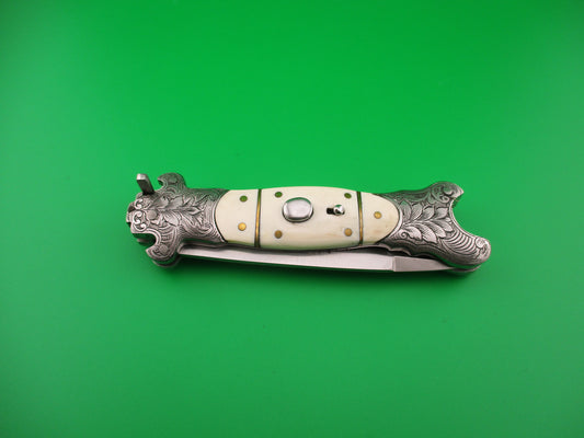 24cm Custom Reproduction of 19th century European Automatic Oval button knife