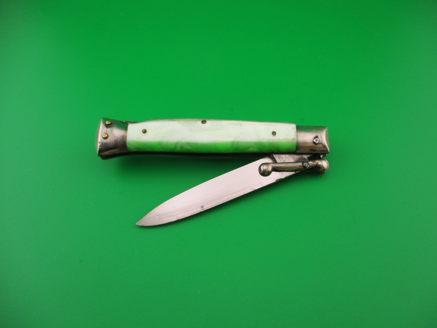 BOKER Rostfrei (slant) 20cm Italian Swing Guard Green Pearlex vintage automatic knife