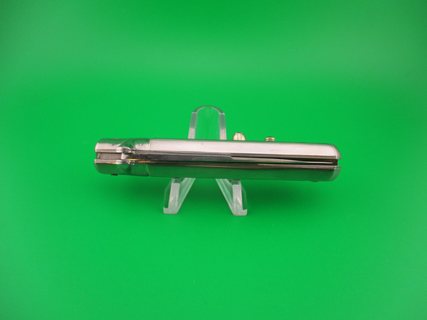 BARGEON INOX 19cm French All metal round button red dot vintage automatic knife