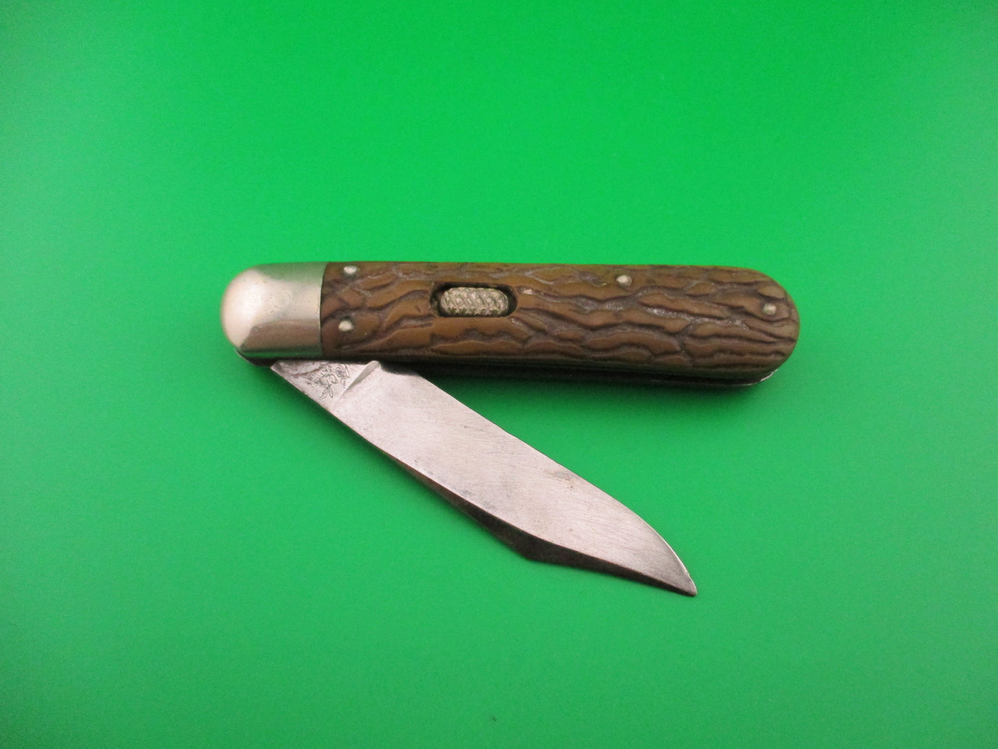 FLYLOCK #12000 Scout Clip blade Antique Automatic knife Brown