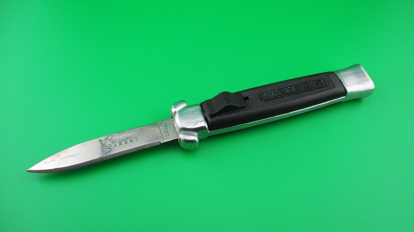 z BELL SECRET AGENT 20cm Out the Front OTF DA automatic knife black