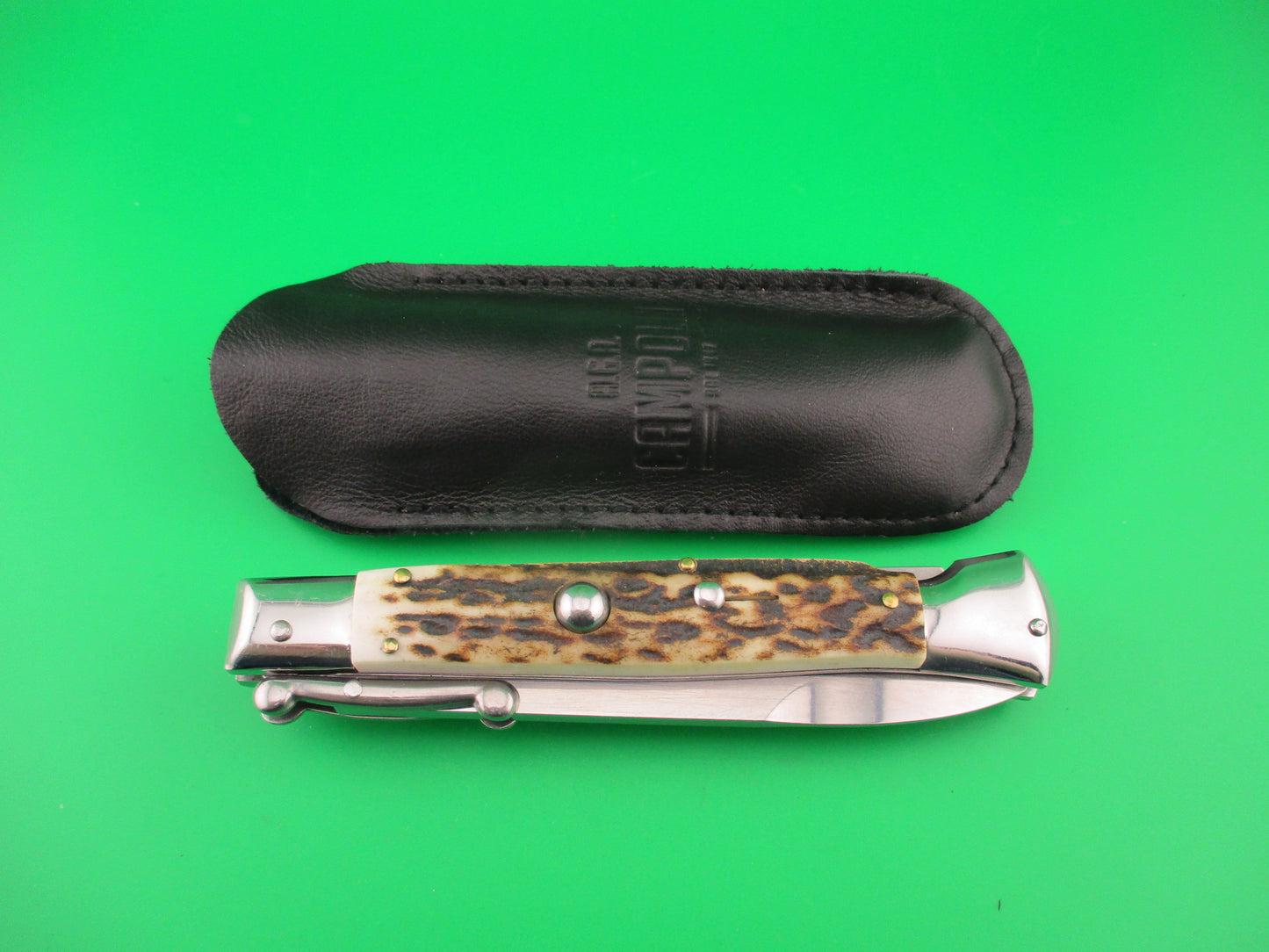 AGA CAMPOLIN 23cm Italian Swing Guard Stag Bayonet blade automatic knife 2012