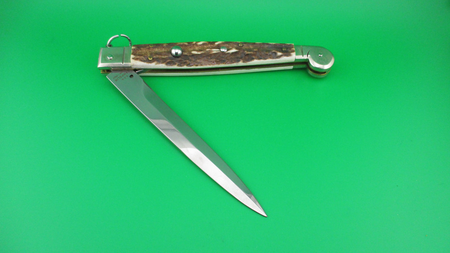 AGA CAMPOLIN 30cm Sicilian Ring Pull Stag automatic knife