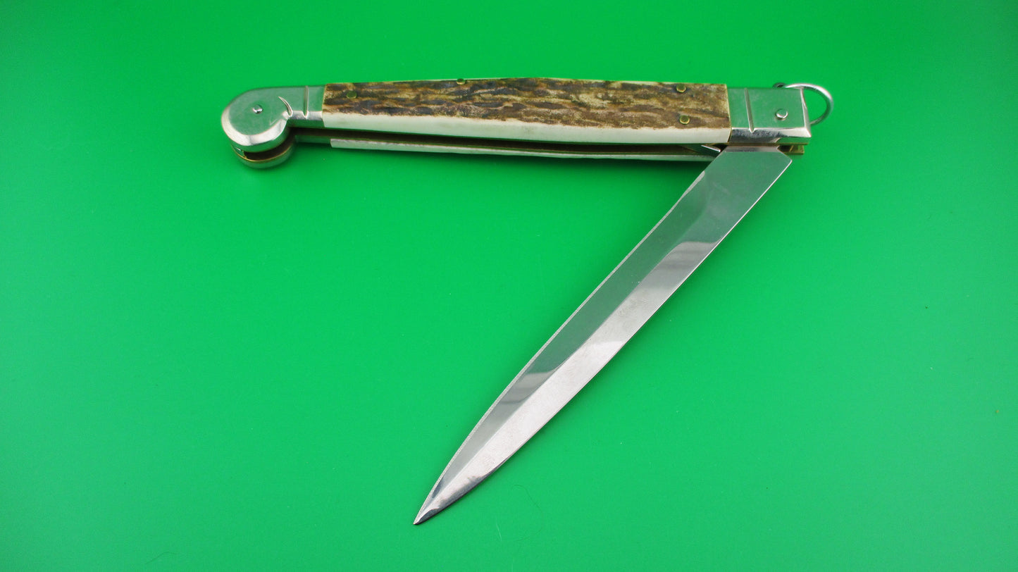 AGA CAMPOLIN 30cm Sicilian Ring Pull Stag automatic knife