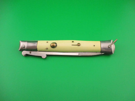 STAINLESS STEEL 27cm Japanese Rizzuto style Cream Swing guard vintage automatic knife