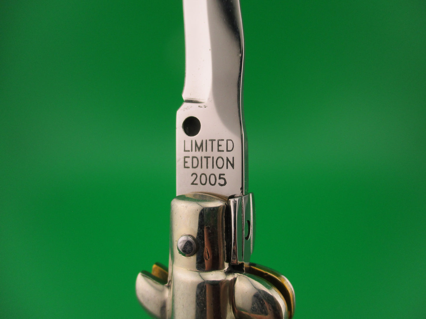 Frank B ITALY 23cm Italian Picklock Limited Edition 2005 Stag KRIS Red Dot automatic knife