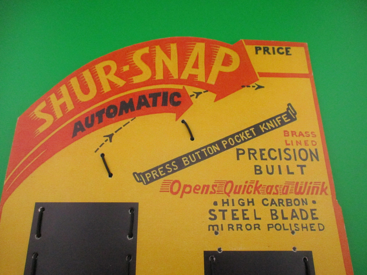 Colonial SHUR-SNAP Automatic Display Board Yellow reproduction limited production