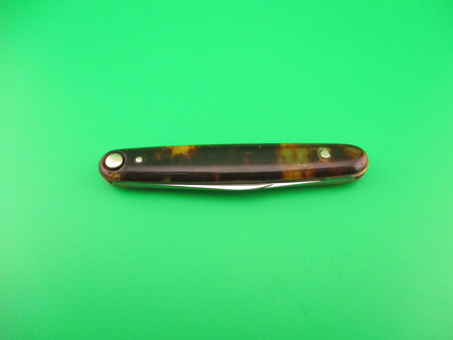 Press Button Knife Co #102 medium double Tortoise celluloid automatic knife