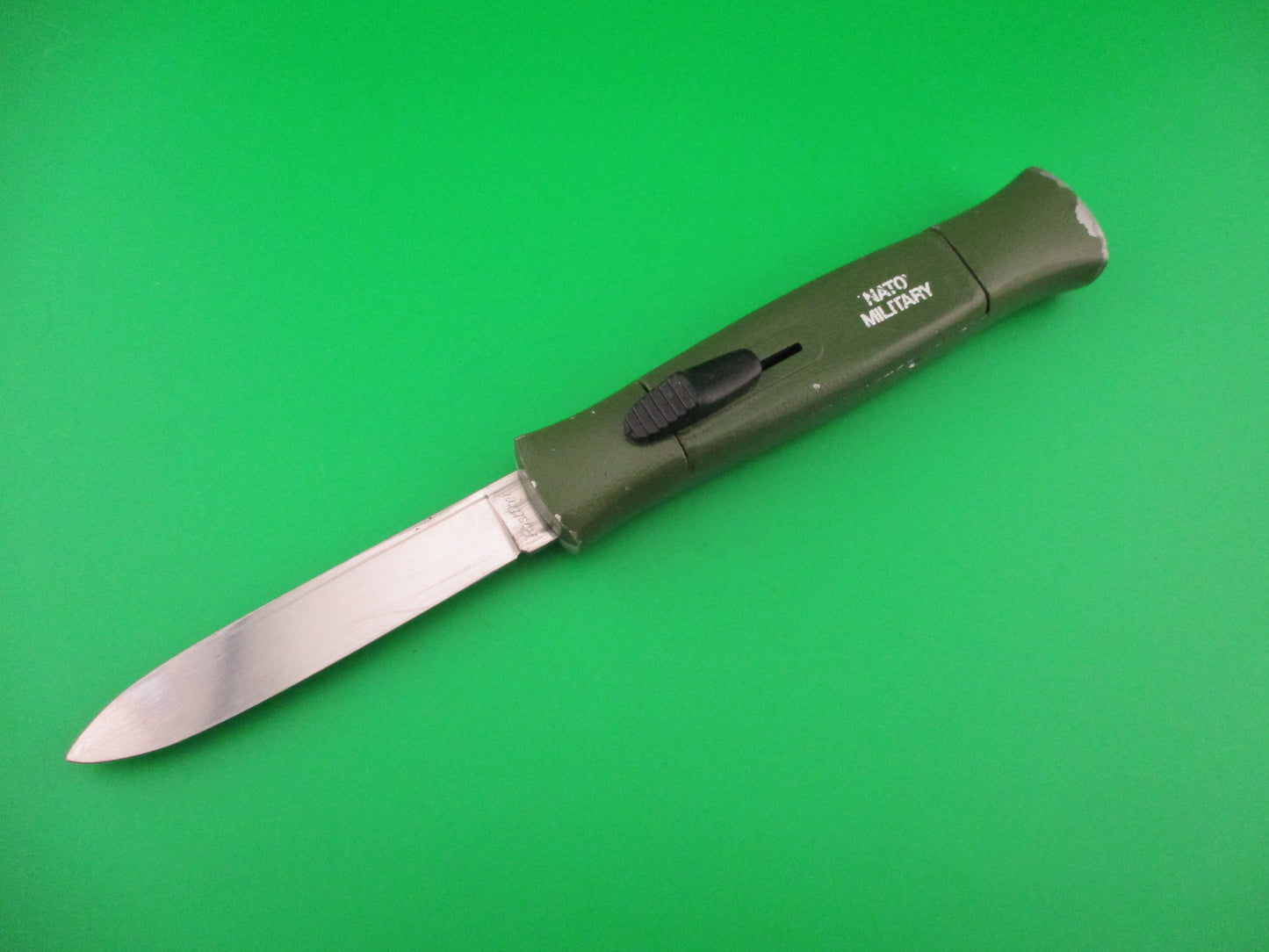 Rostfrei 21cm NATO MILITARY Green OTF DA vintage automatic knife