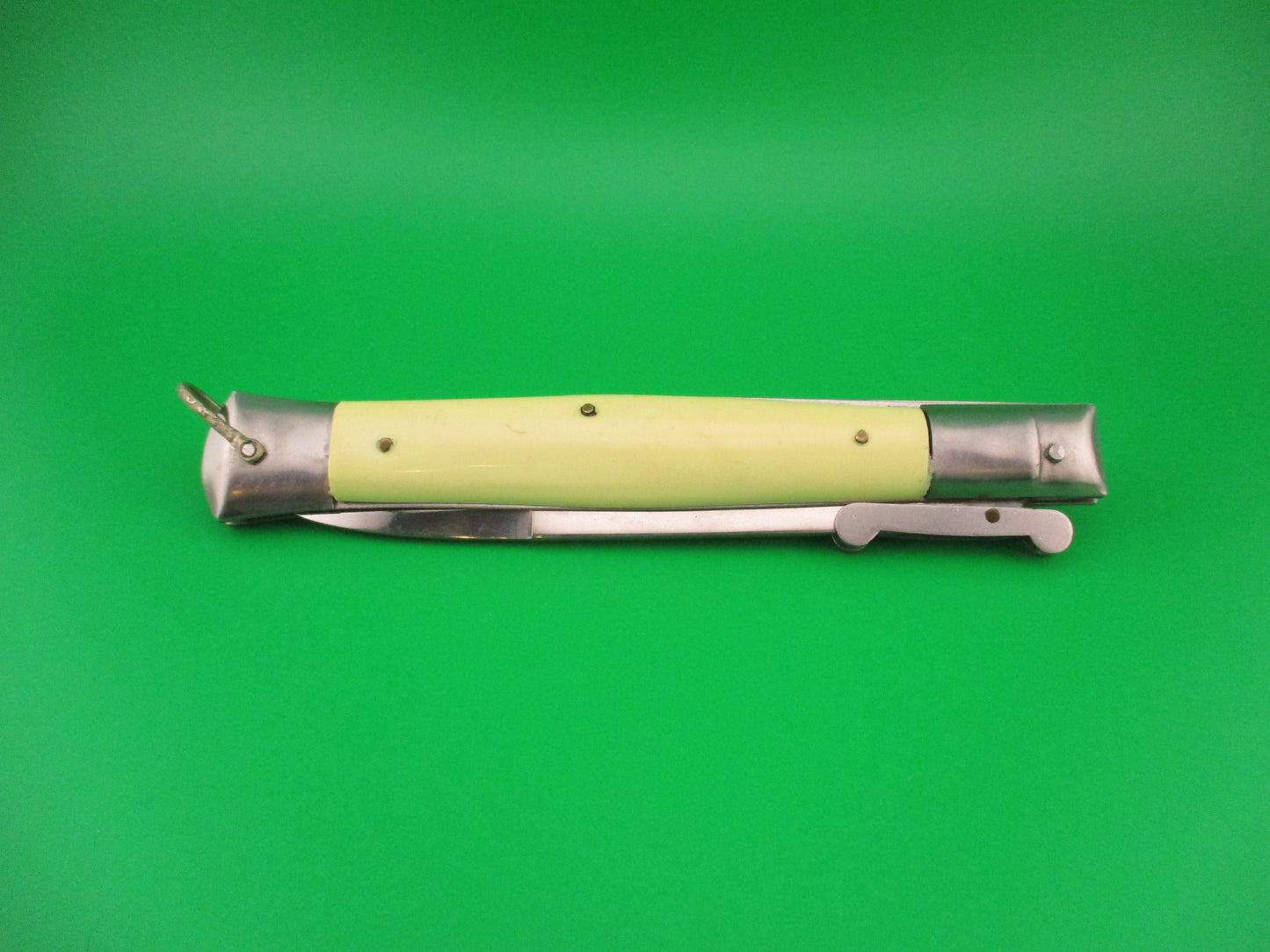 STAINLESS STEEL 27cm Japanese Rizzuto style Cream Swing guard vintage automatic knife