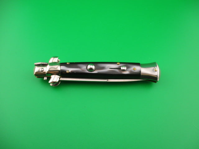 ITALY INOX 22cm Italian Swivel bolster Imitation horn automatic knife ...