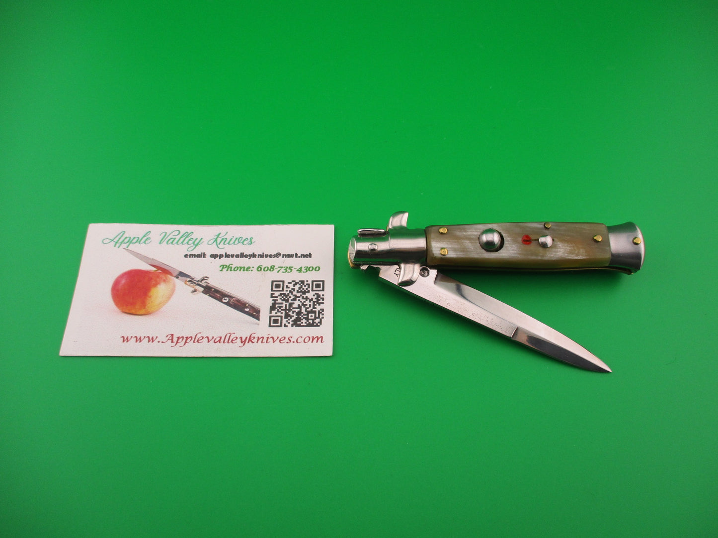 MANIAGO ITALY 18cm Italian Picklock Horn Stiletto automatic knife Red Dot