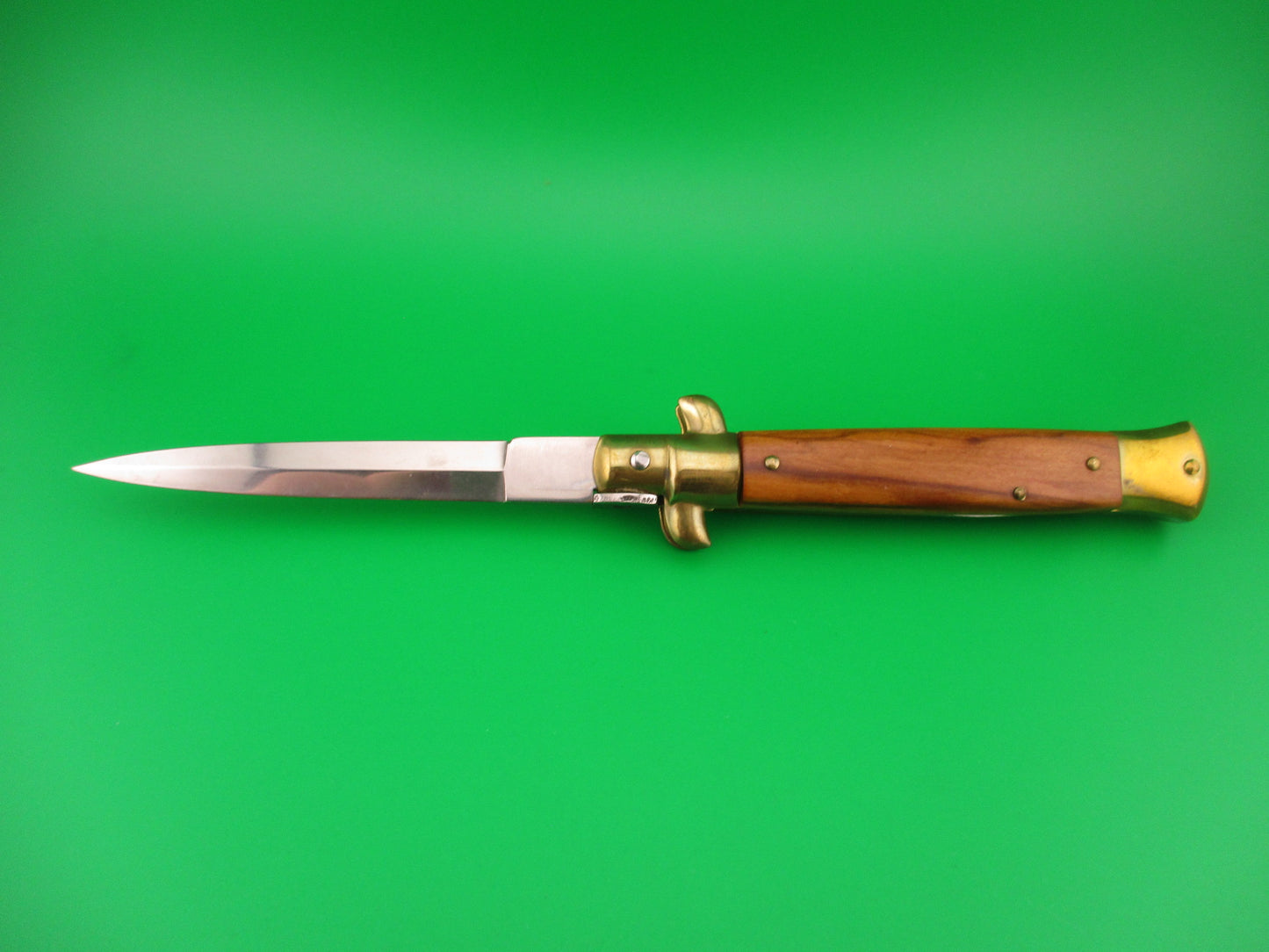 z AB STILETTO ITALY 23cm Italian Dagger Olive Wood scales vintage switchblade knife