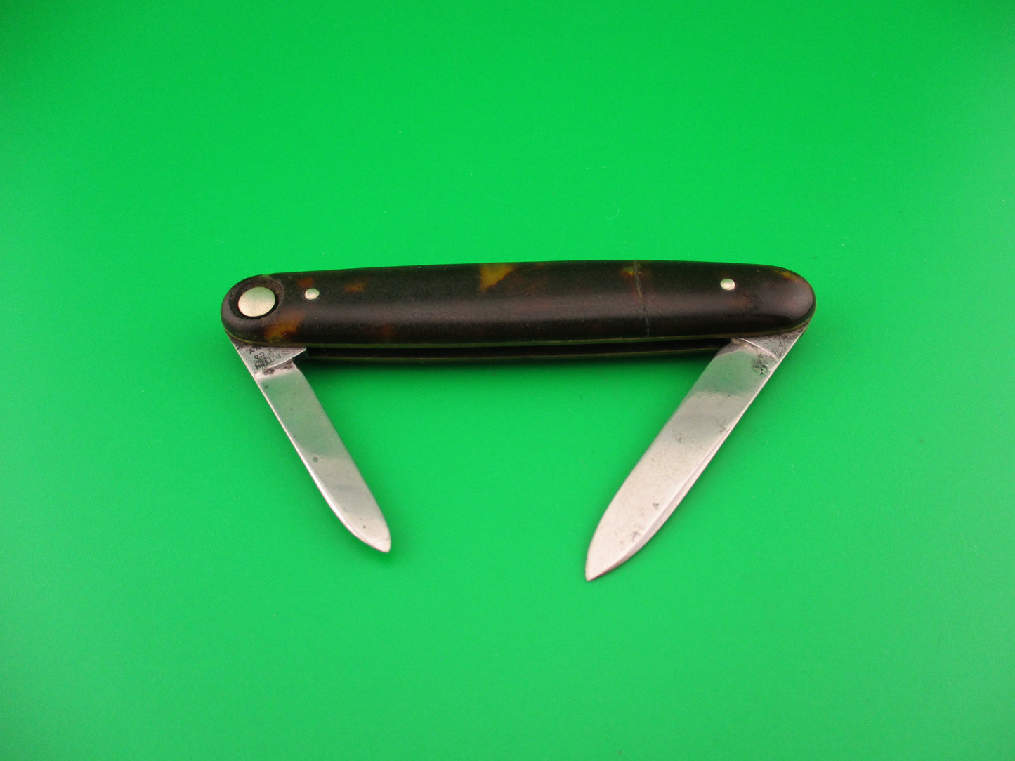 Press Button Knife Co #102 medium double Tortoise celluloid automatic knife