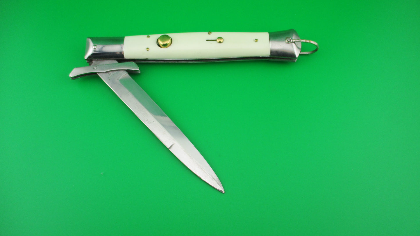 Rizzuto Estileto Milano 27cm Japanese Batwing Swing guard White vintage automatic knife