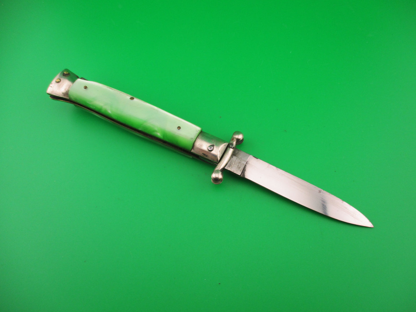 BOKER Rostfrei (slant) 20cm Italian Swing Guard Green Pearlex vintage automatic knife