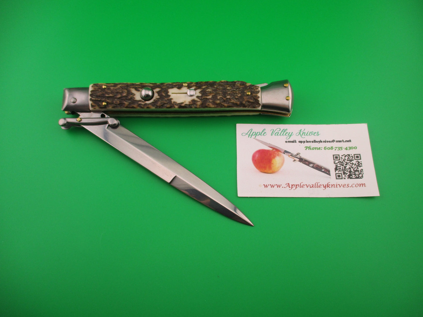 FRANK B ITALY 28cm Italian Swing guard Stag automatic knife