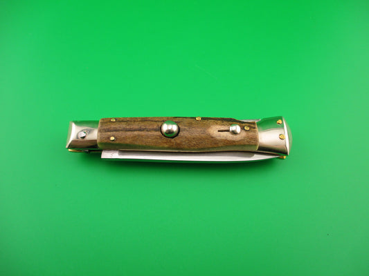 Rostfre 8 PATENT 18cm Italian Stag Lockback Rare Swinger style Automatic knife NOS Belgium