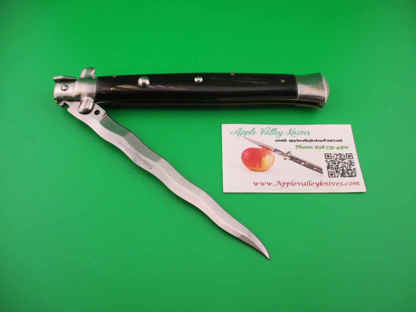B Rostfrei Stiletto Siciliano 33cm Italian Kris Swivel bolster vintage automatic knife