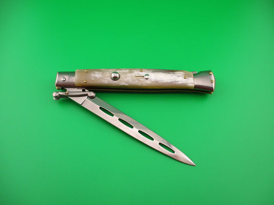 FRANK B ITALY 28cm Italian Swing guard PROTOTYPE Dagger Honey & Cream automatic knife