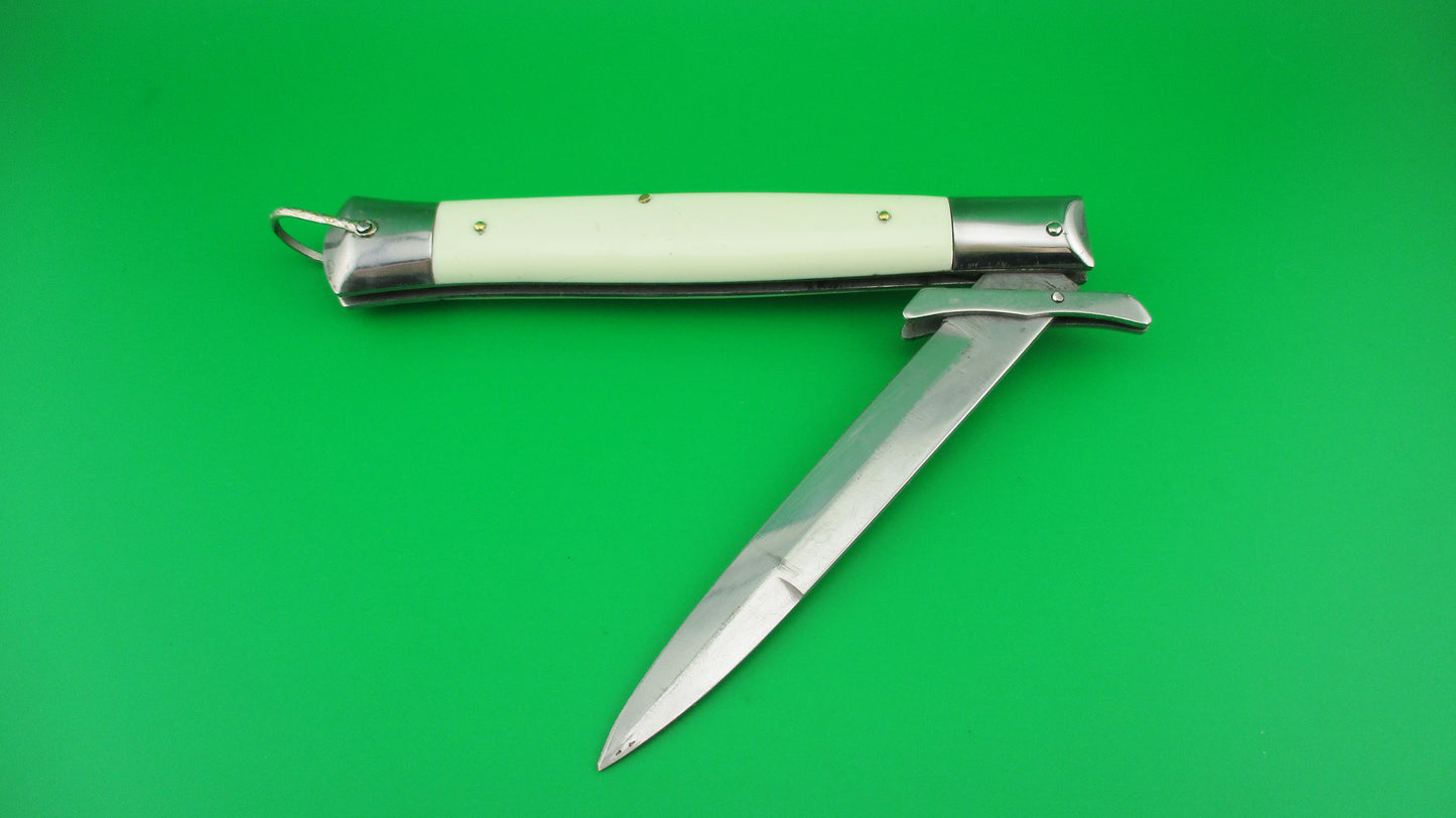 Rizzuto Estileto Milano 27cm Japanese Batwing Swing guard White vintage automatic knife