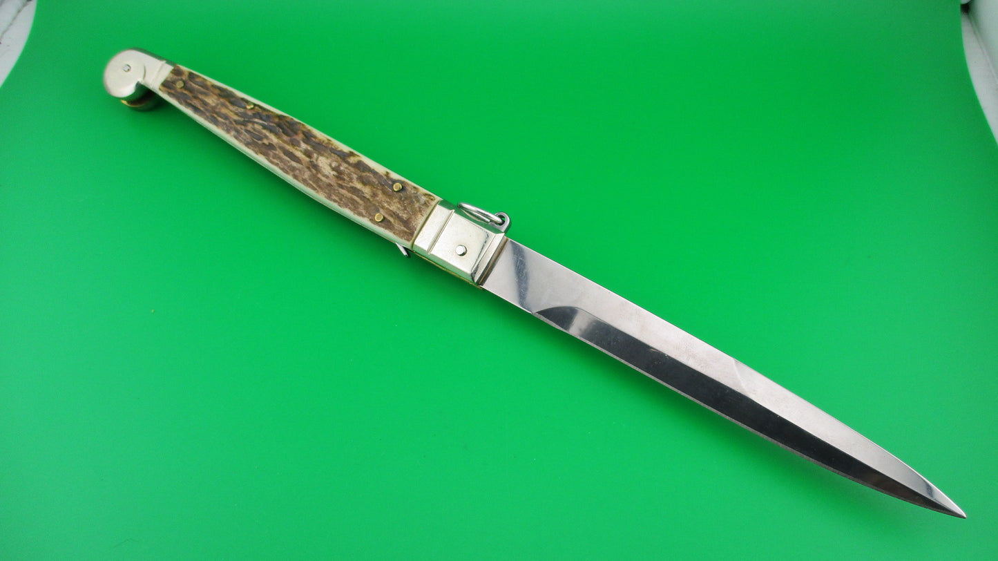 AGA CAMPOLIN 30cm Sicilian Ring Pull Stag automatic knife