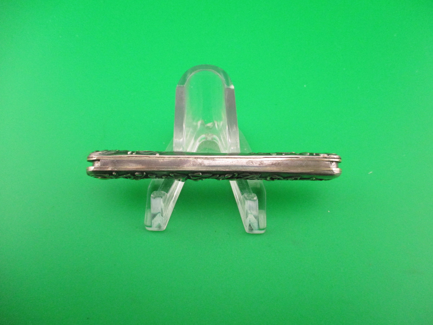 Press Button Knife Co Small Sterling Gothic double automatic knife w purse