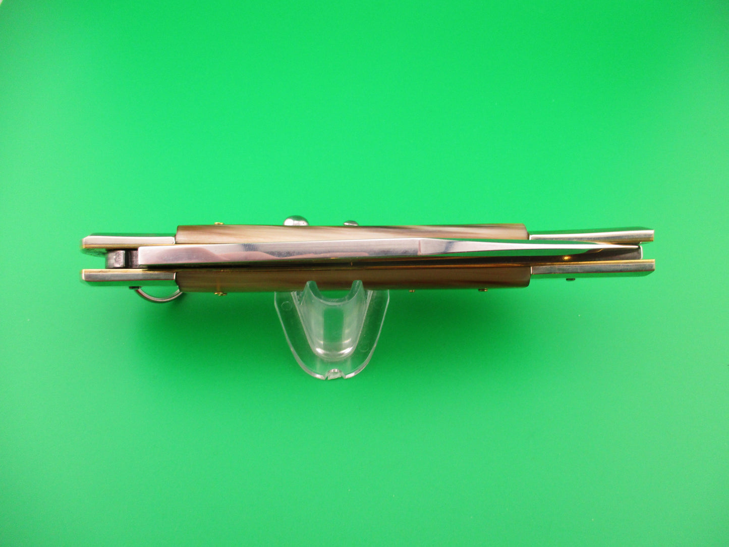 DM SPADON 28cm Italian Clasp Ring pull Red dot Horn automatic knife