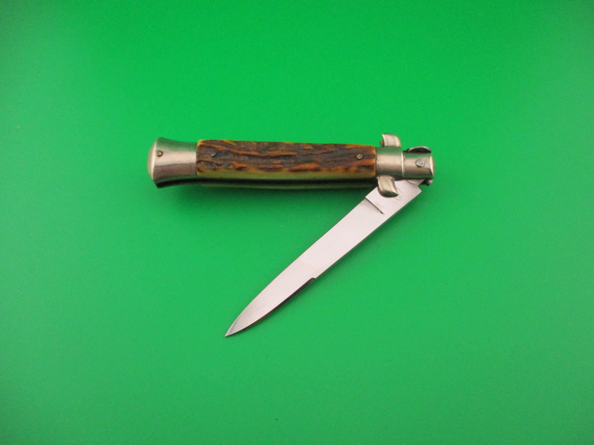TEJA & ROSA 20cm Italian Picklock Stag Swedge 1950s vintage automatic knife