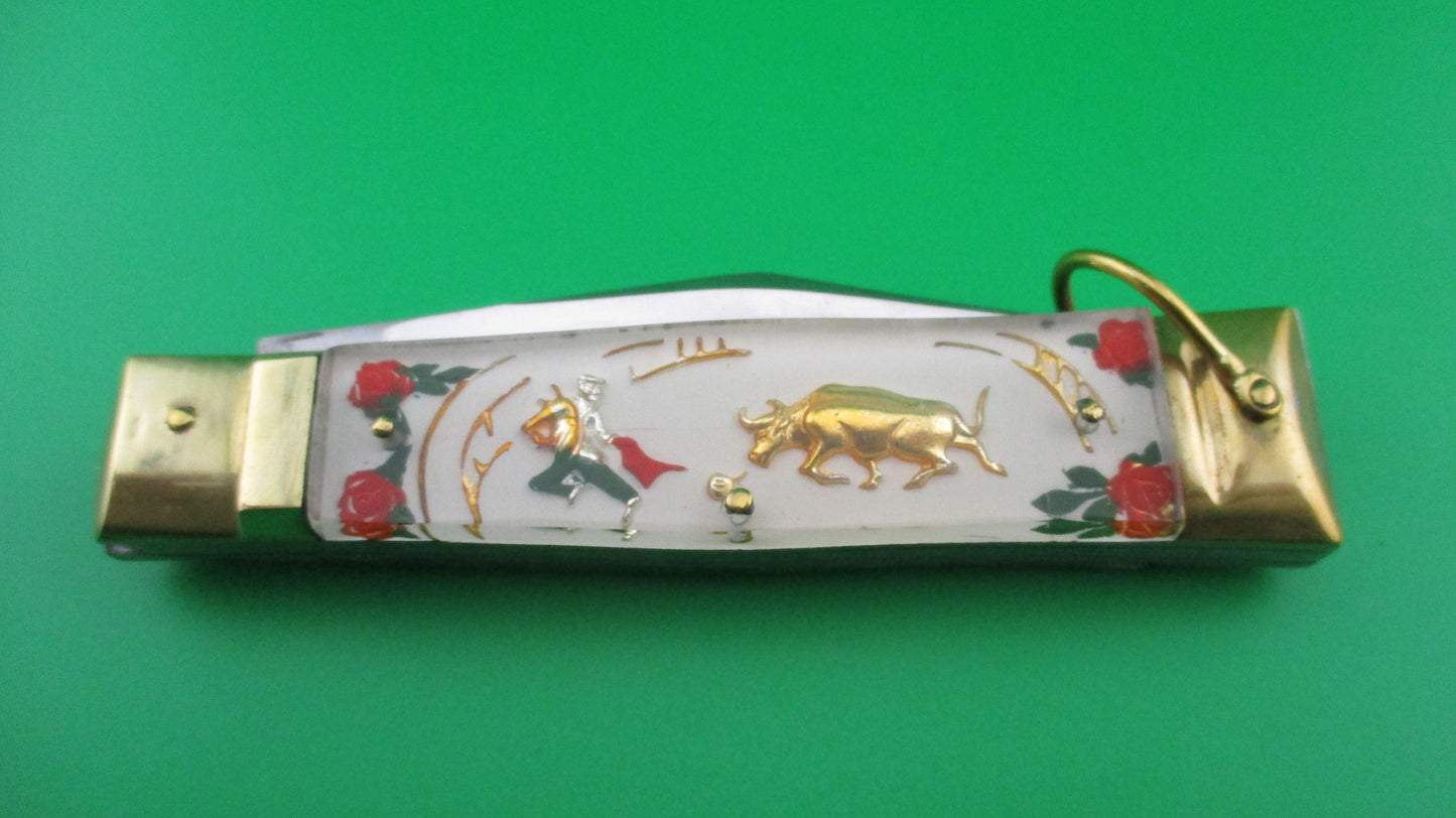 STAINLESS 19cm Japanese Siesta Matador Lever Mexico Souvenir switchblade near mint