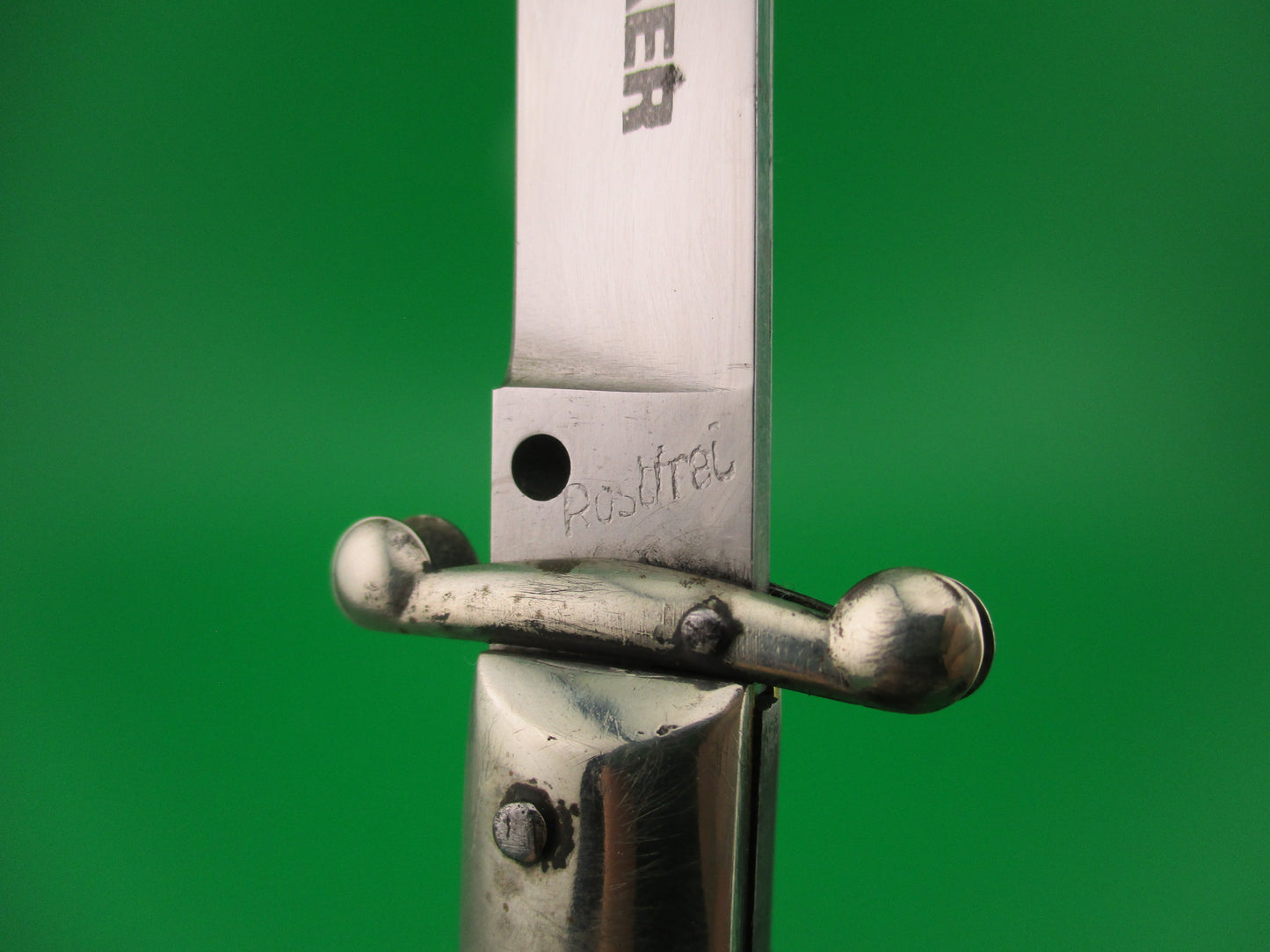 BOKER Rostfrei (slant) 20cm Italian Swing Guard Green Pearlex vintage automatic knife