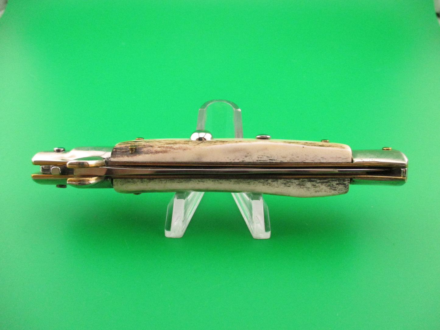 Frank B ITALY 23cm Italian Picklock Limited Edition 2005 Stag KRIS Red Dot automatic knife
