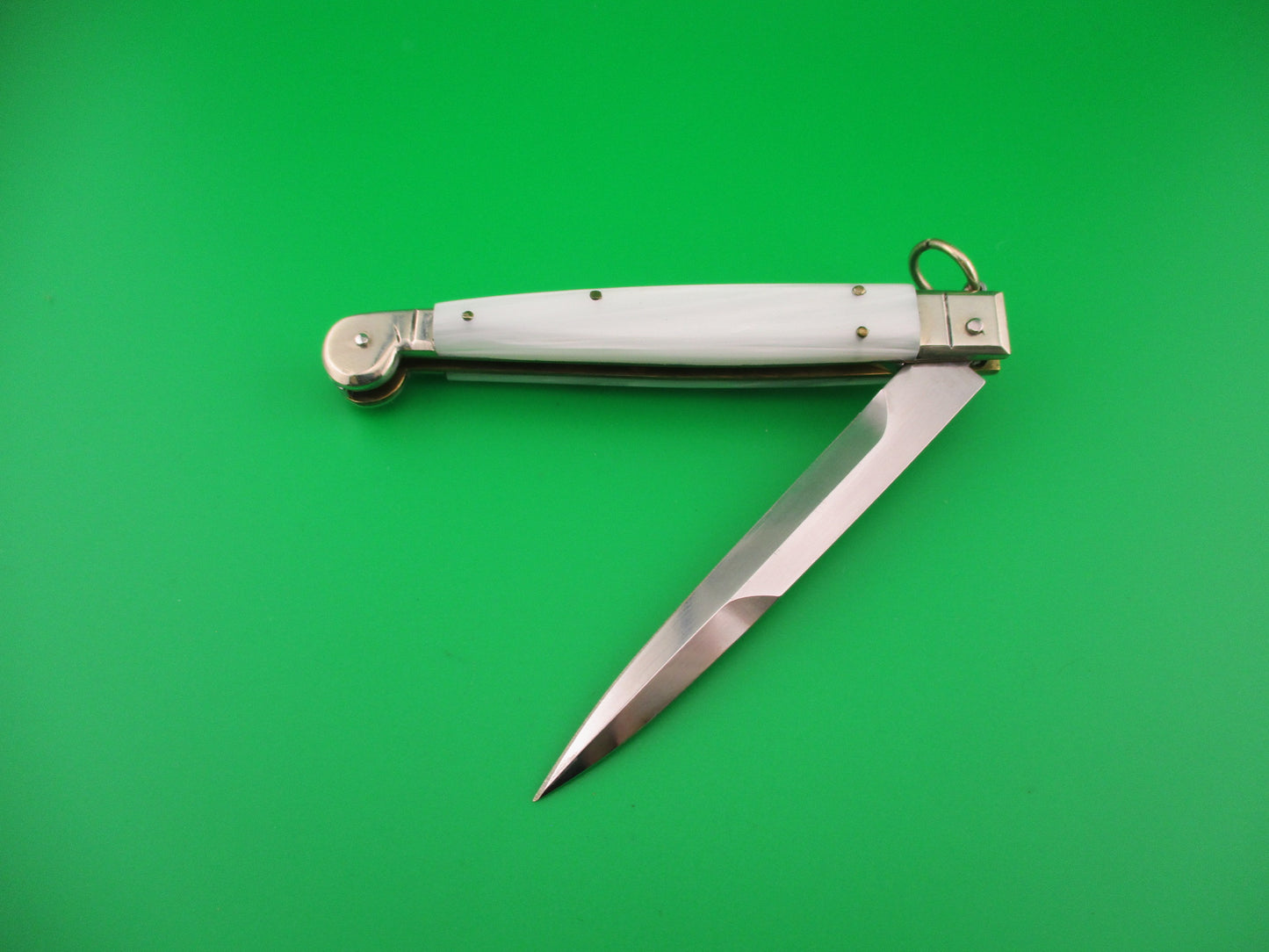 AGA CAMPOLIN ITALY 23cm Sicilian Pearlex ring pull automatic knife