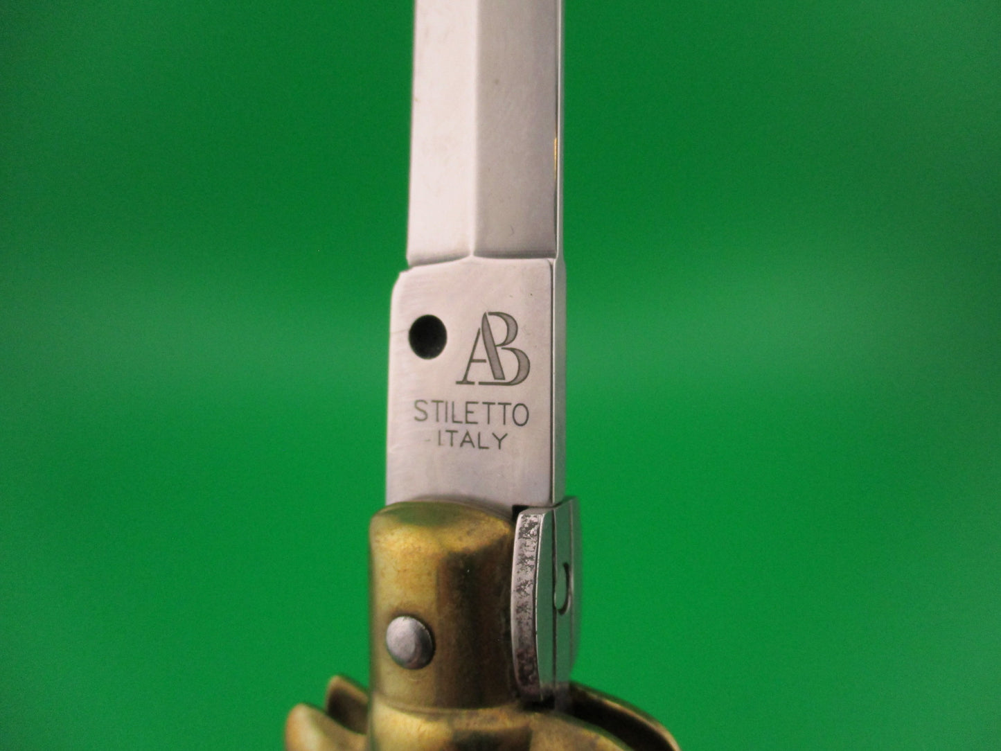 z AB STILETTO ITALY 23cm Italian Dagger Olive Wood scales vintage switchblade knife