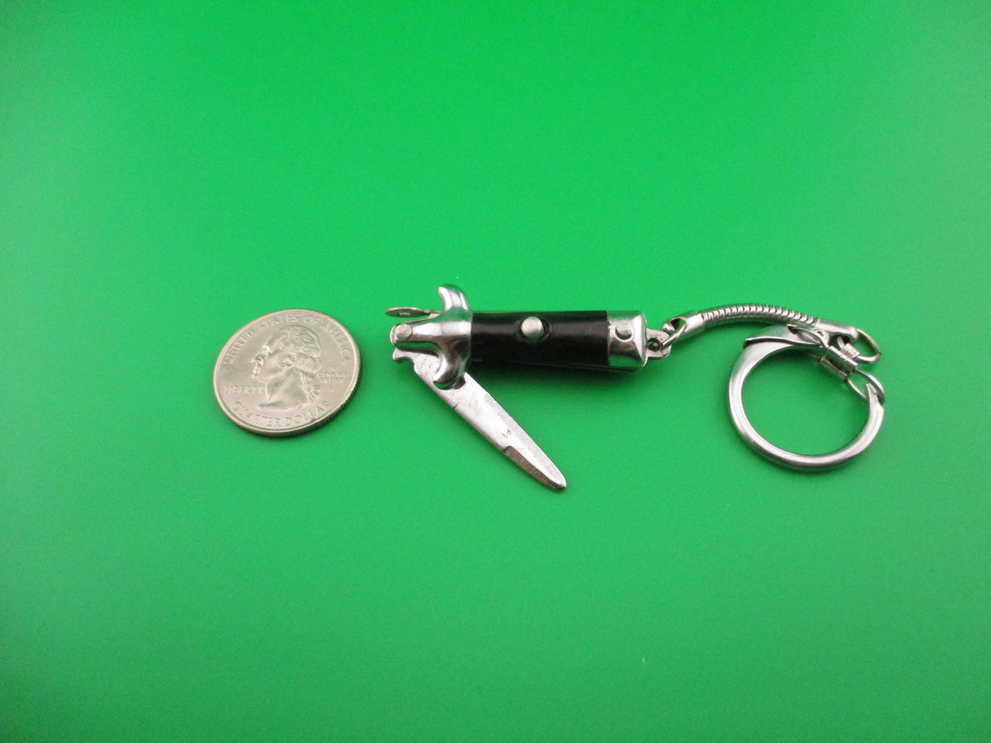 Bambi Keychain switchblade knife vintage plain black