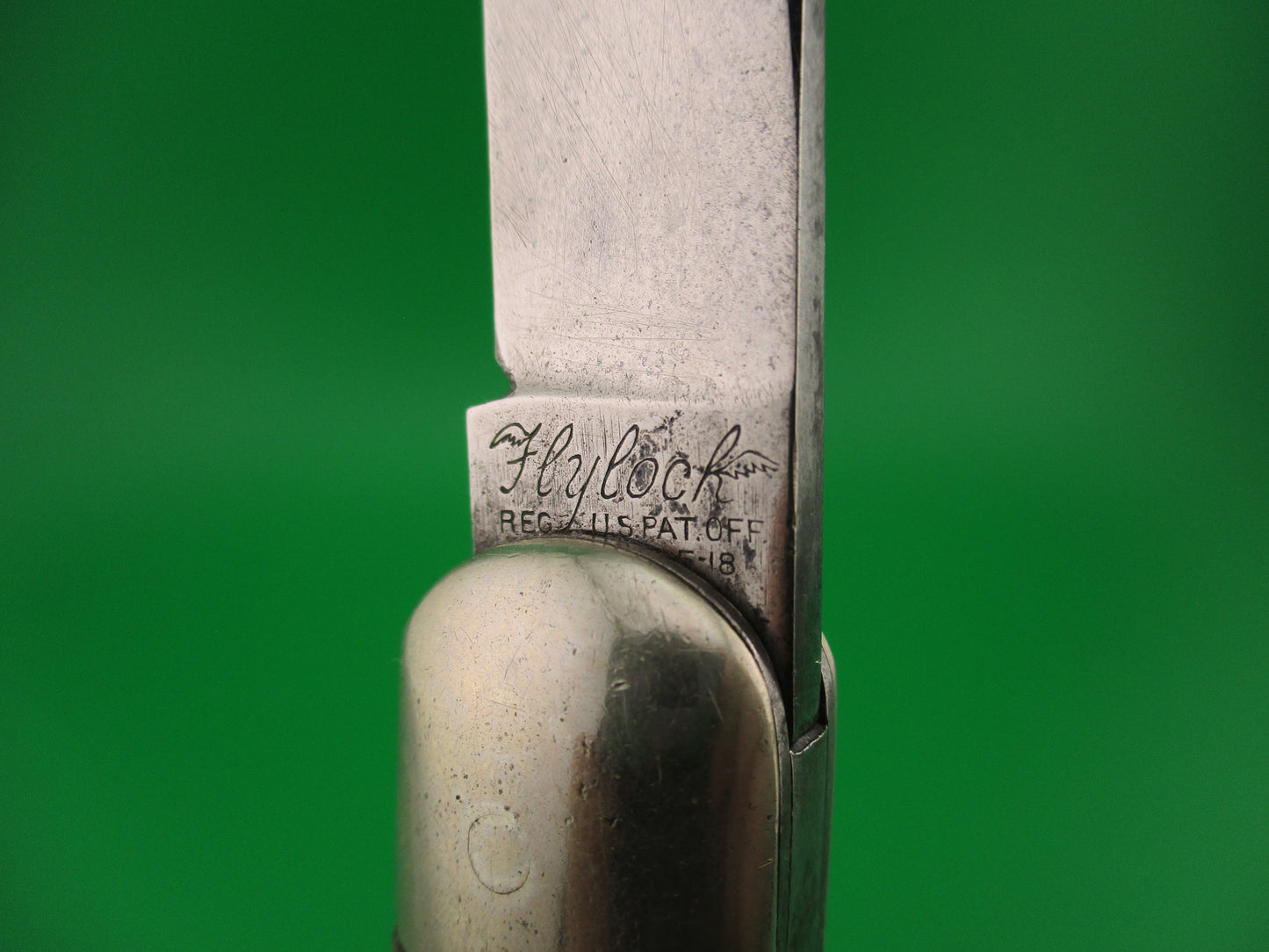 FLYLOCK #12000 Scout Clip blade Antique Automatic knife Brown