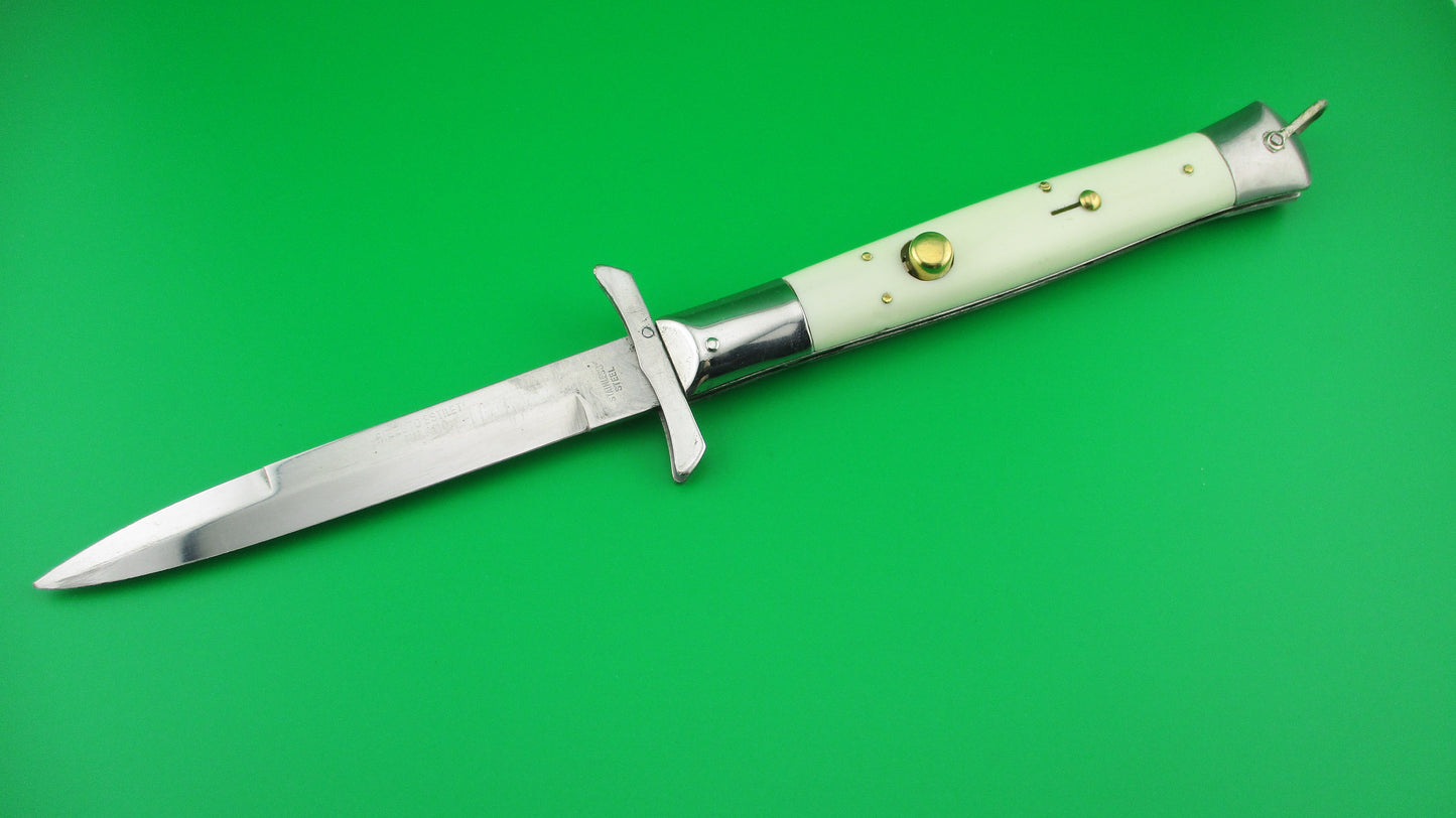 Rizzuto Estileto Milano 27cm Japanese Batwing Swing guard White vintage automatic knife