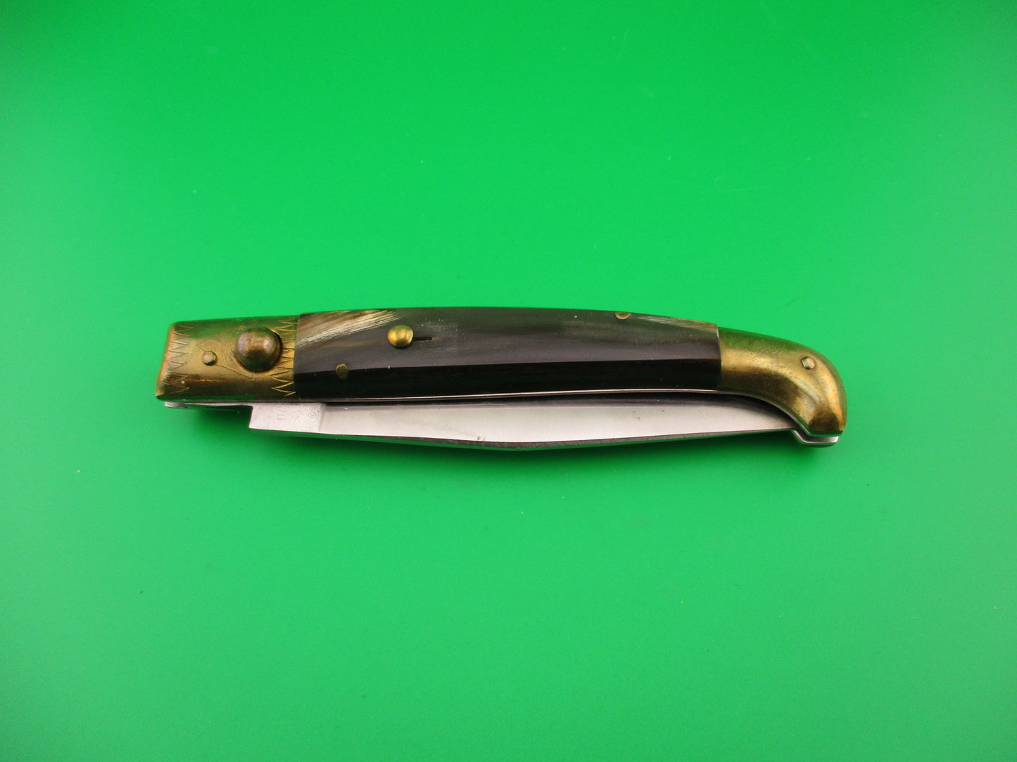 Jndiana PATENT 24cm Bo/Bc Pattada Italian Birds head horn switchblade knife