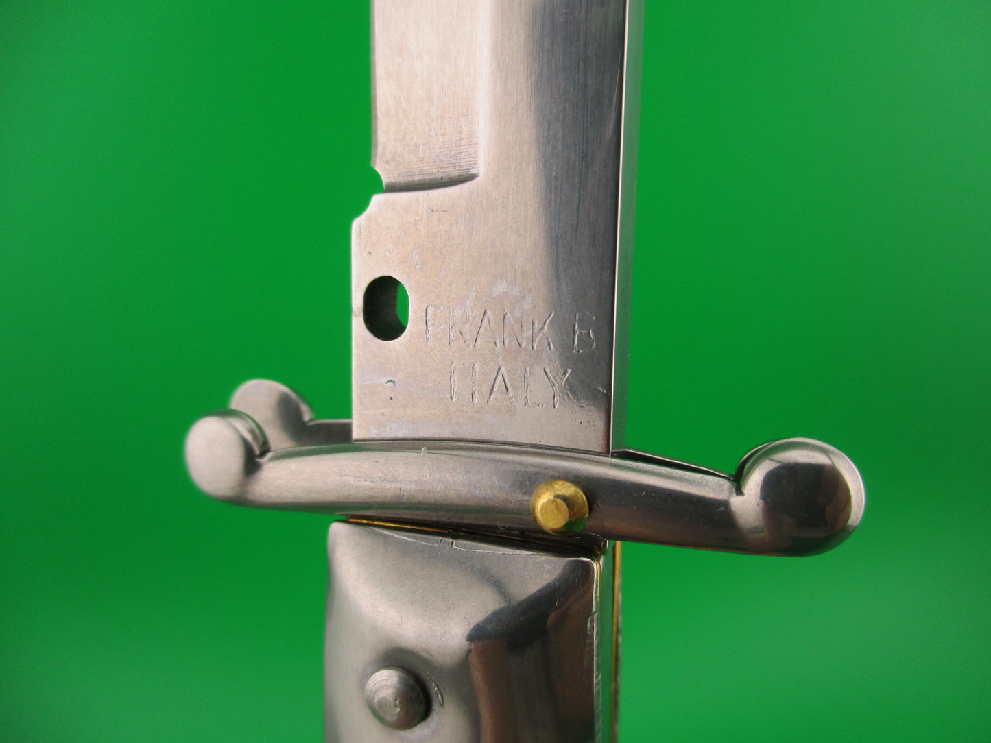 FRANK B ITALY 28cm Italian Swing Guard Bayonet Brazilian horn automatic knife