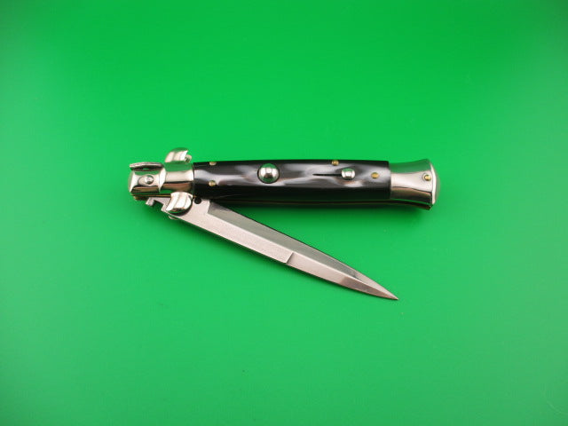 ITALY INOX 22cm Italian Swivel bolster Imitation horn automatic knife