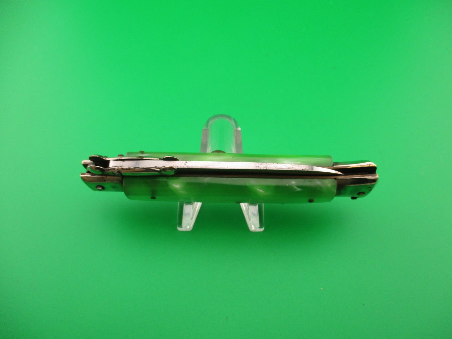 BOKER Rostfrei (slant) 20cm Italian Swing Guard Green Pearlex vintage automatic knife