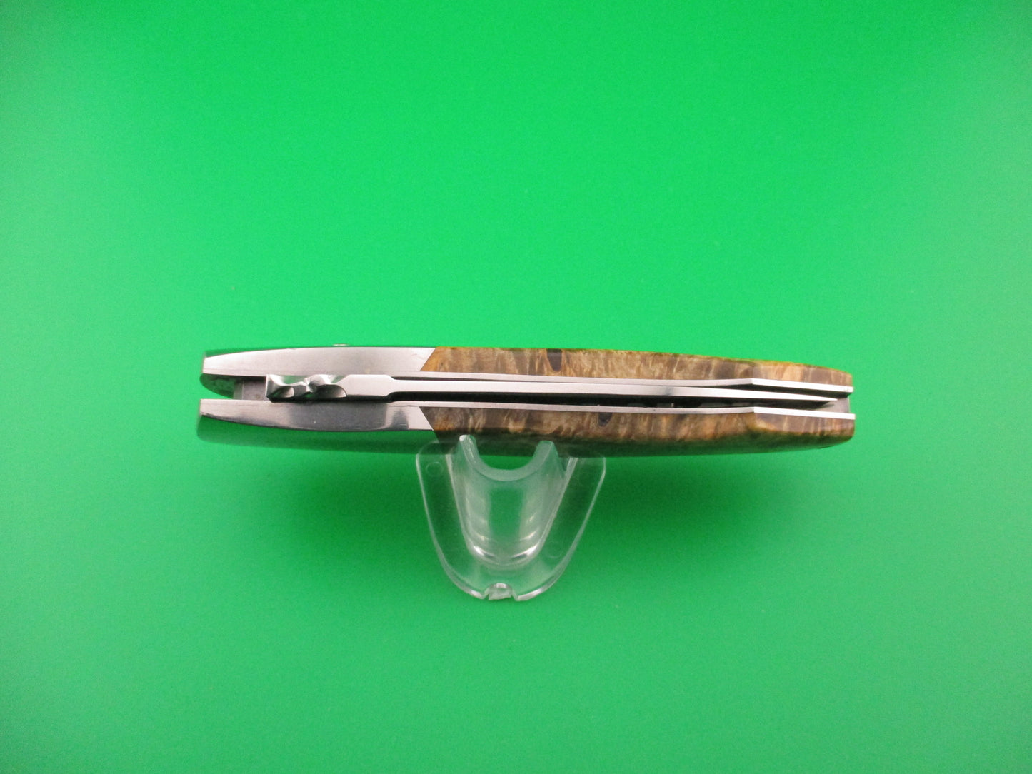 DAKE 92107 Custom Automatic Knife Burlwood Saber Drop point BoBc