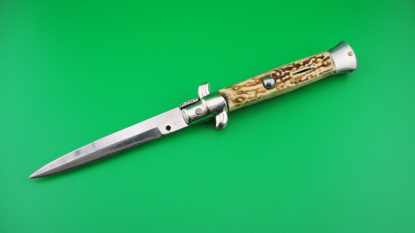 ITALY INOX 22cm Stiletto Imitation Stag Bayonet blade automatic knife