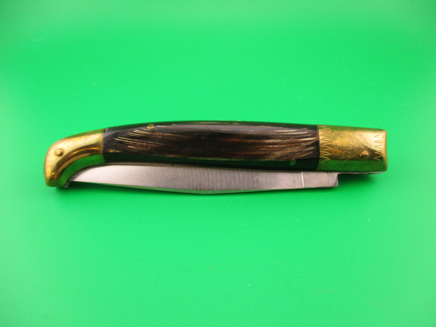 Jndiana PATENT 24cm Bo/Bc Pattada Italian Birds head horn switchblade knife
