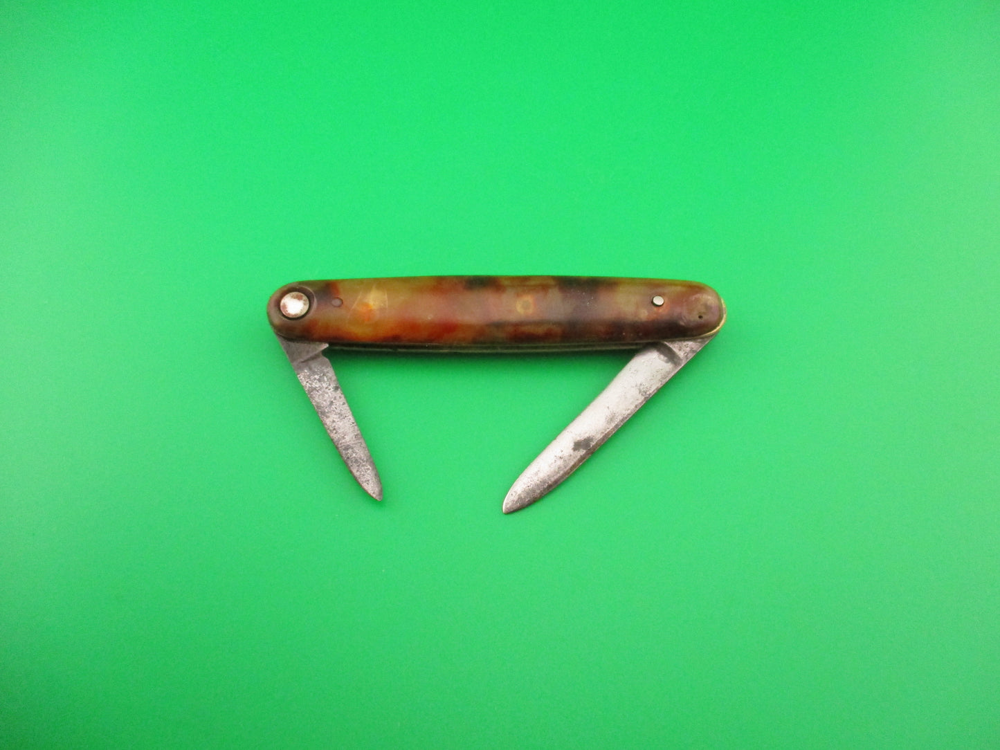 Press Button Knife Co #102 medium double Tortoise celluloid automatic knife