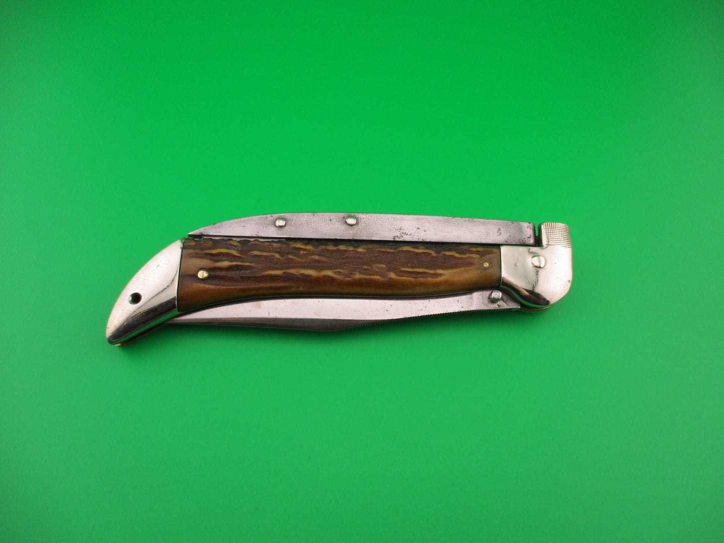 KABAR Large Grizzly Vintage Stag Automatic knife
